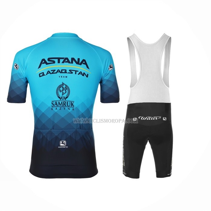 2023 Ropa Ciclismo AStana Azul Negro Mangas Cortas y Culotte Corto